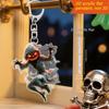 Car Mirror Hanging Accessories Spooky Pumpkin Man 2D Acrylic Rear View Mirror Pendant Flat Auto Interior Halloween Decoration for Car Backpack
