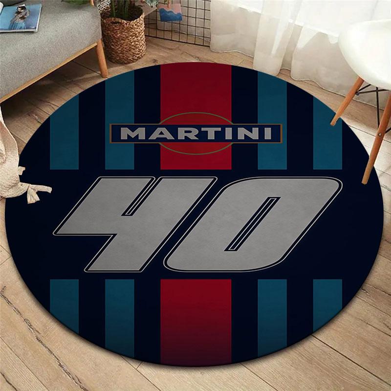 Martini Racing Round Area Rug,Carpet Rug for Living Room Bedroom Sofa Playroom Decor,Non-slip Floor Mat