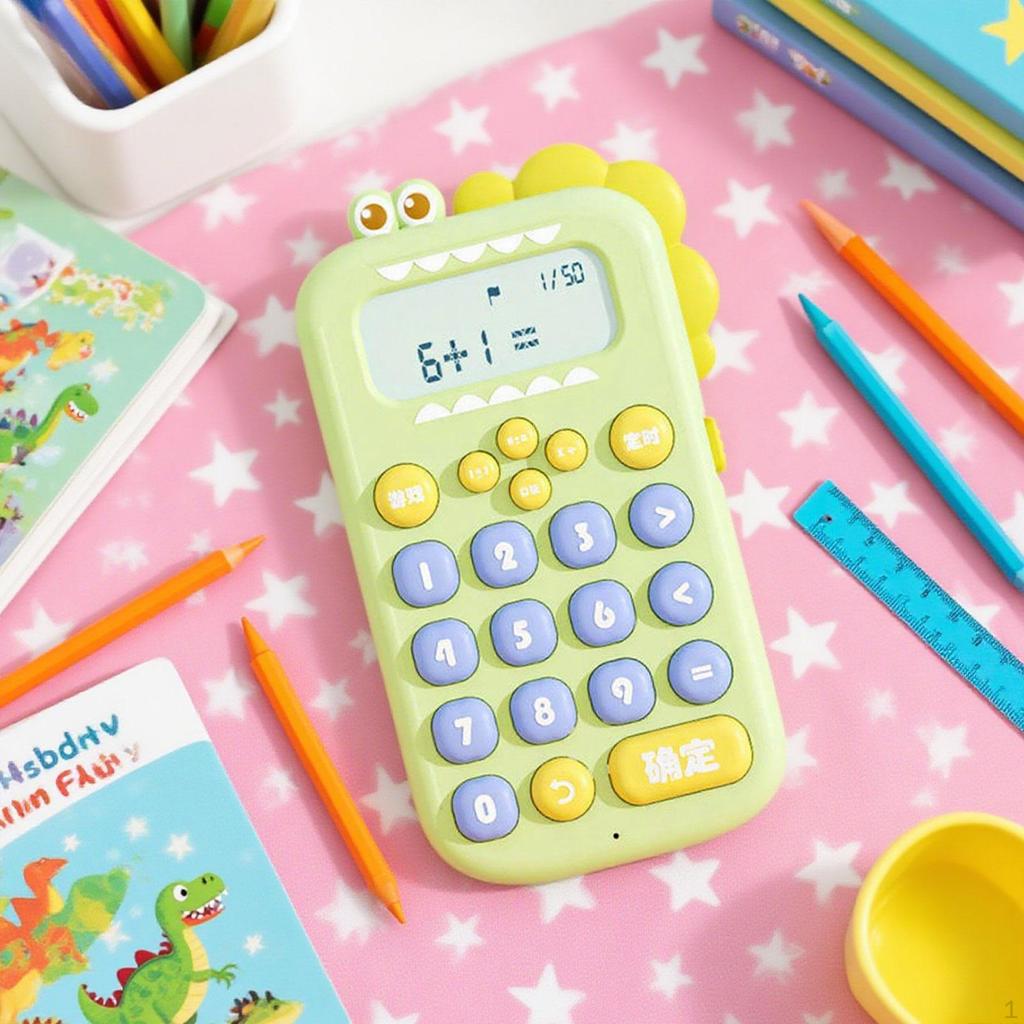 Animal Mechanical Calculator Teaching Aids Dinosaur Shaped for Boys Girls Kids
