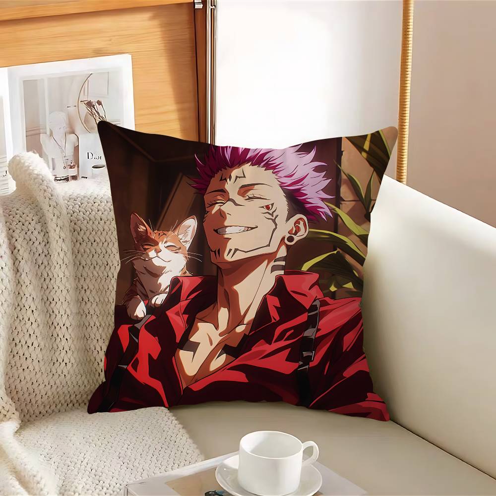 Ryomen-N Anime SukunaS Pillow Case Removable Washable Cushion Cover – All-Season Soft Linen