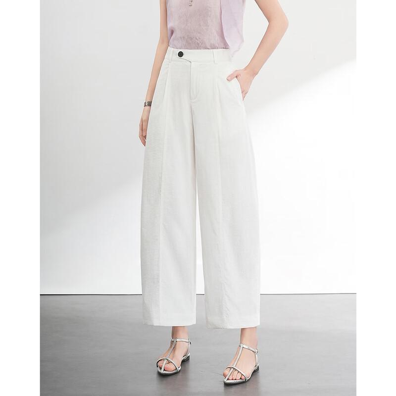TERRE BLEUE Women s Casual High-Waist Cropped Wide-Leg Pants 30