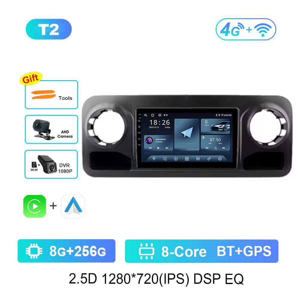Android OS Carplay Car Radio Multimedia Player for Benz Sprinter 2018 - 2022 GPS Navi WiFi IPS Screen DSP Stereo 4G Auto Tools