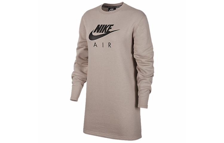 Nike Sweatshirts Women s Khaki Crew Neck Moderate Regular BV5135-218 XS