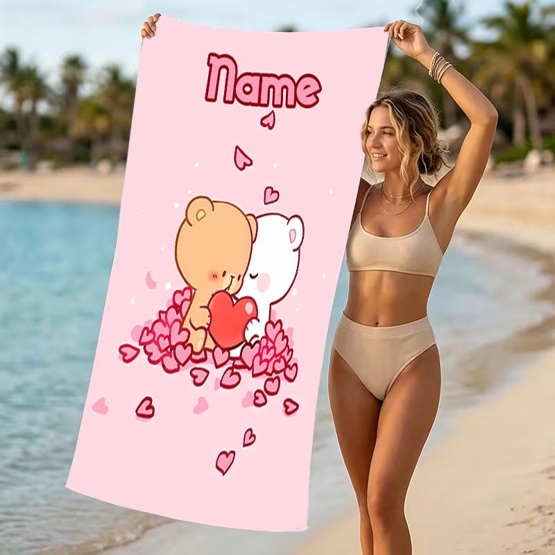 Customizable personalized beach towels Bubu Dudu themed designs.Suitable for the beach, yoga, sports;ideal as beach accessories