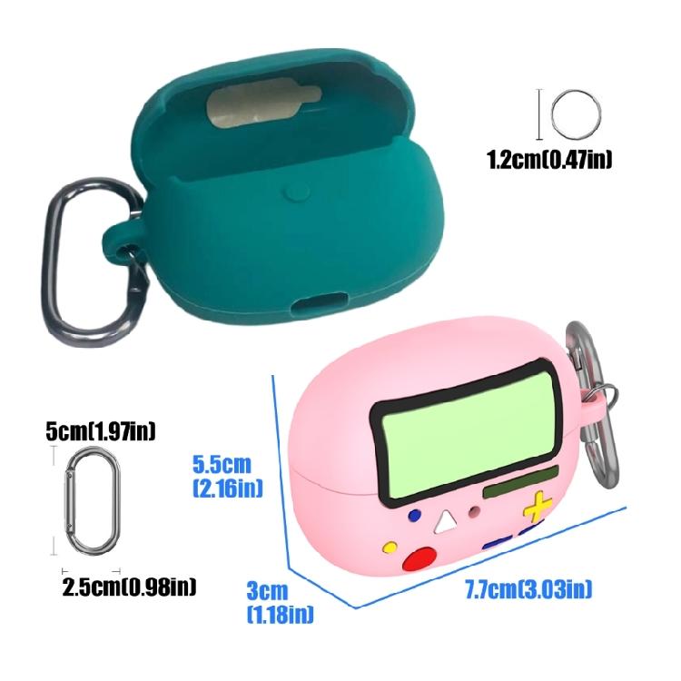 Soft Silicone Case Cover Housing for Earbud Charging Case with Hanger Point, Front Window and Daily Travel Carry Support