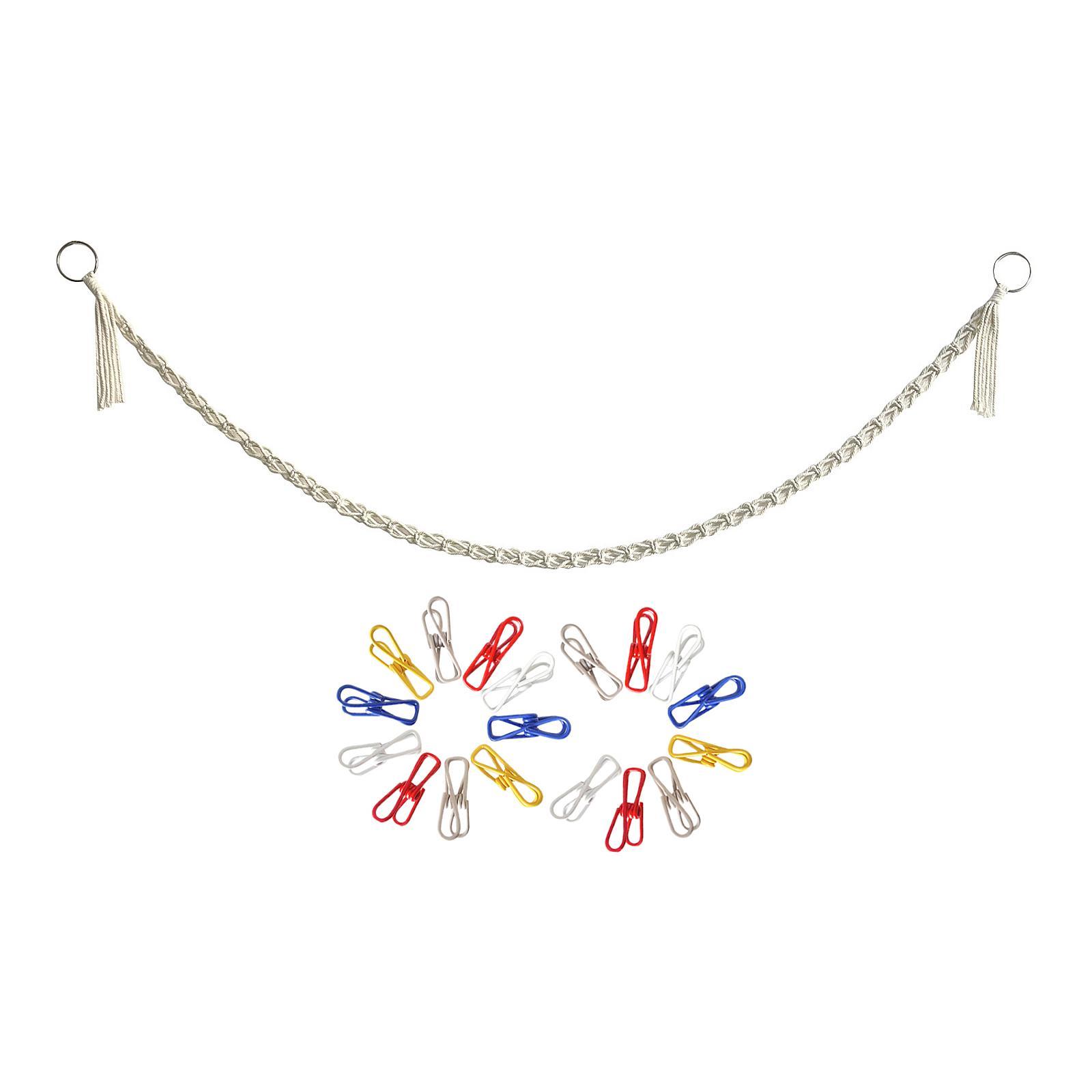 Hanging Stuffed Animal Holder Stuffed Toy Display Organizer Socks Ties with Clips Scarves Stuffed Toy Chain for Schools Gyms бежевый