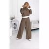 Women's Hooded Cropped Sweatshirt with Wide Leg Lounge Pants Set, Casual Comfort Outfit