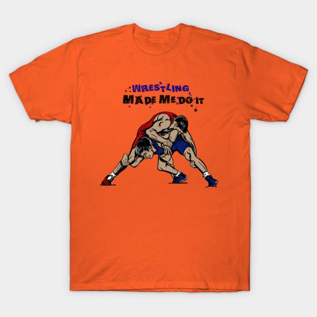 Summer Fashion Clothing Tshirt Wrestling Made Me Do It Print Men Solid Color Slim Fit Short Sleeve Tops