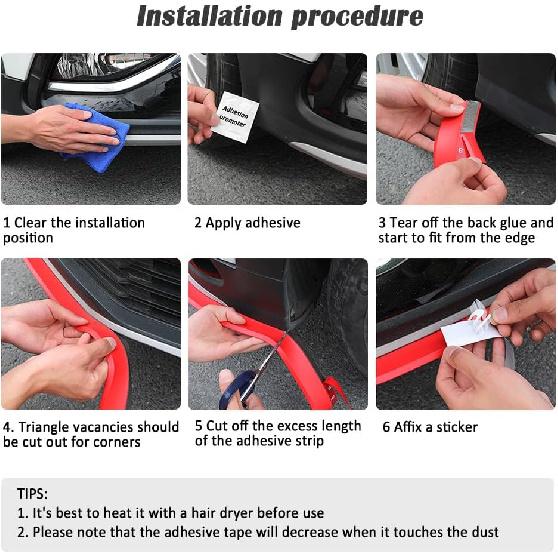 8.2Ft Carbon Fibre Front Lip As Front Bumper Protector,Upgraded Widen Rubber Front Lip Splitter For Side Skirt,Universal Front Bumper Lip Automotive