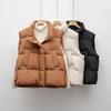 Women's Autumn/Winter Stand-up Collar Down Vest - Short, Loose, Casual Gilet