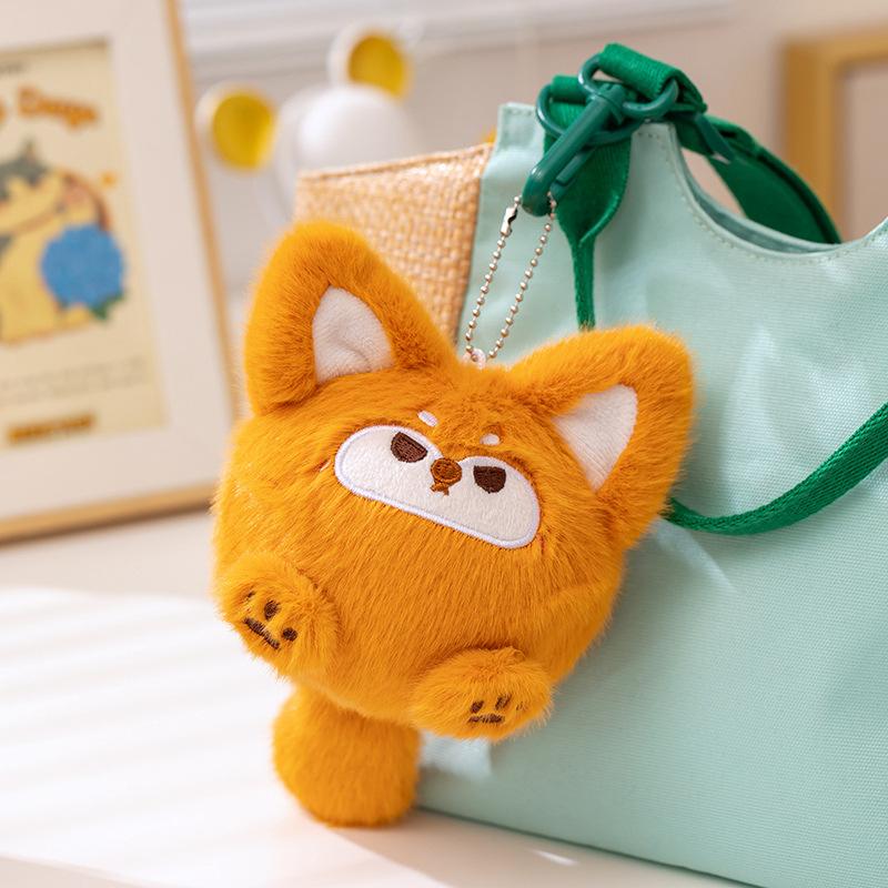 Cute Animal Panda Puppy Decompression Doll Plush Toy Bear Doll Girl Bag Keychain Small Pendant