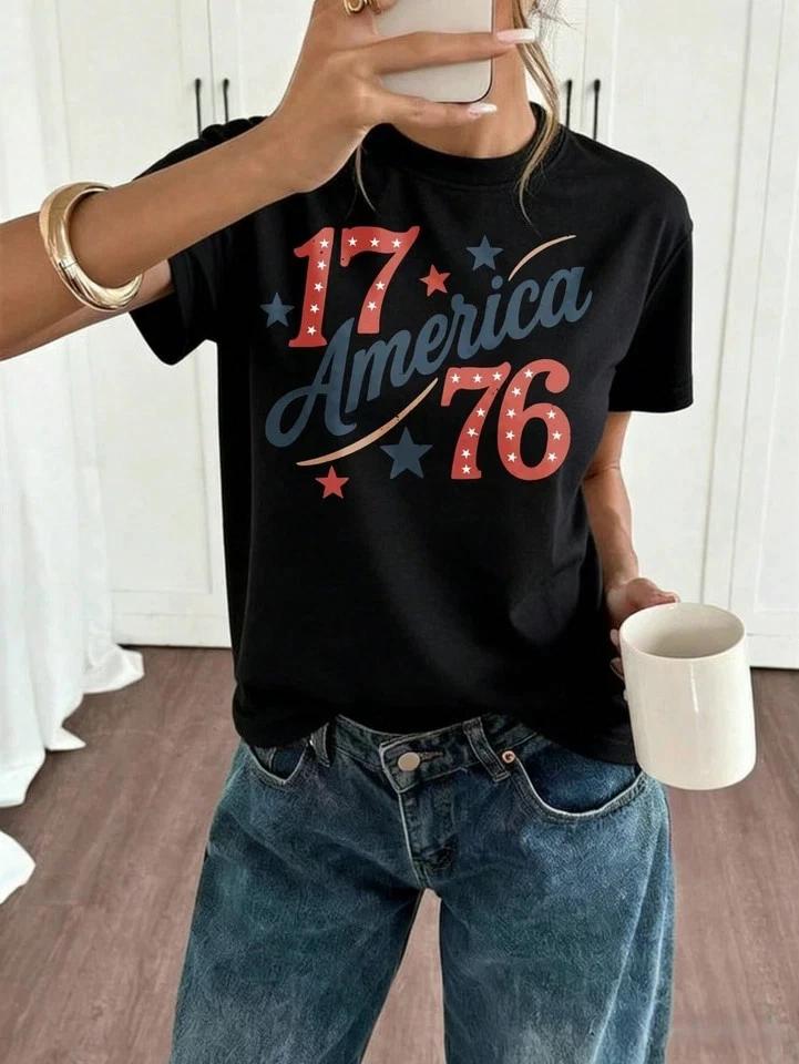America 1776 Stars Women s T-Shirt XL