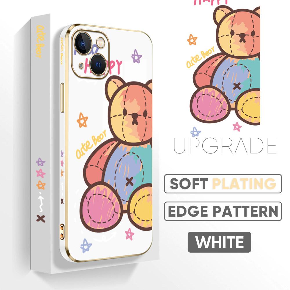 

Чехол для телефона с цветным медвежьим узором и 6D покрытием для iPhone 11 12 13 14 Pro Max Samsung Galaxy Xiaomi Mi Redmi Note Oneplus Infinix Tecno Soft Cover