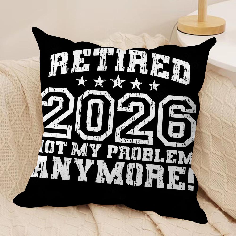 Retired Gift Cushion Cover Short Plush Double-Sided Print Square Throw Pillow Covers Sofa Home Cushion Decor