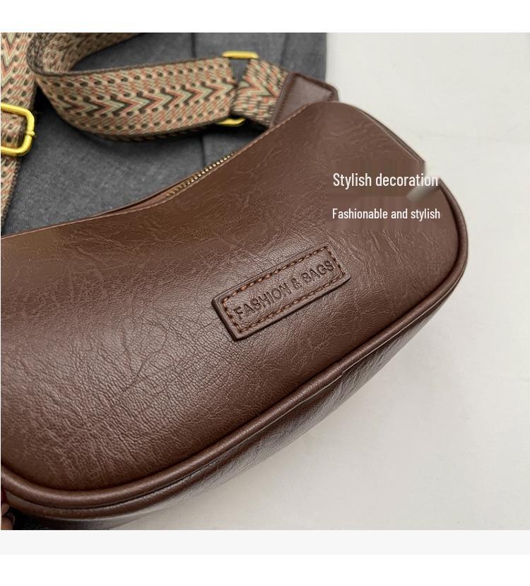 Women's 2025 Autumn Fashion Retro Pillow Crossbody Bag with Wide Strap