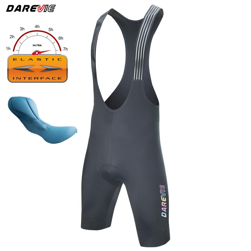 2024 Darevie Cycling Bib Shorts with Double Arrow Pad, Slim High-Stretch Material, One-Piece Leg Opening