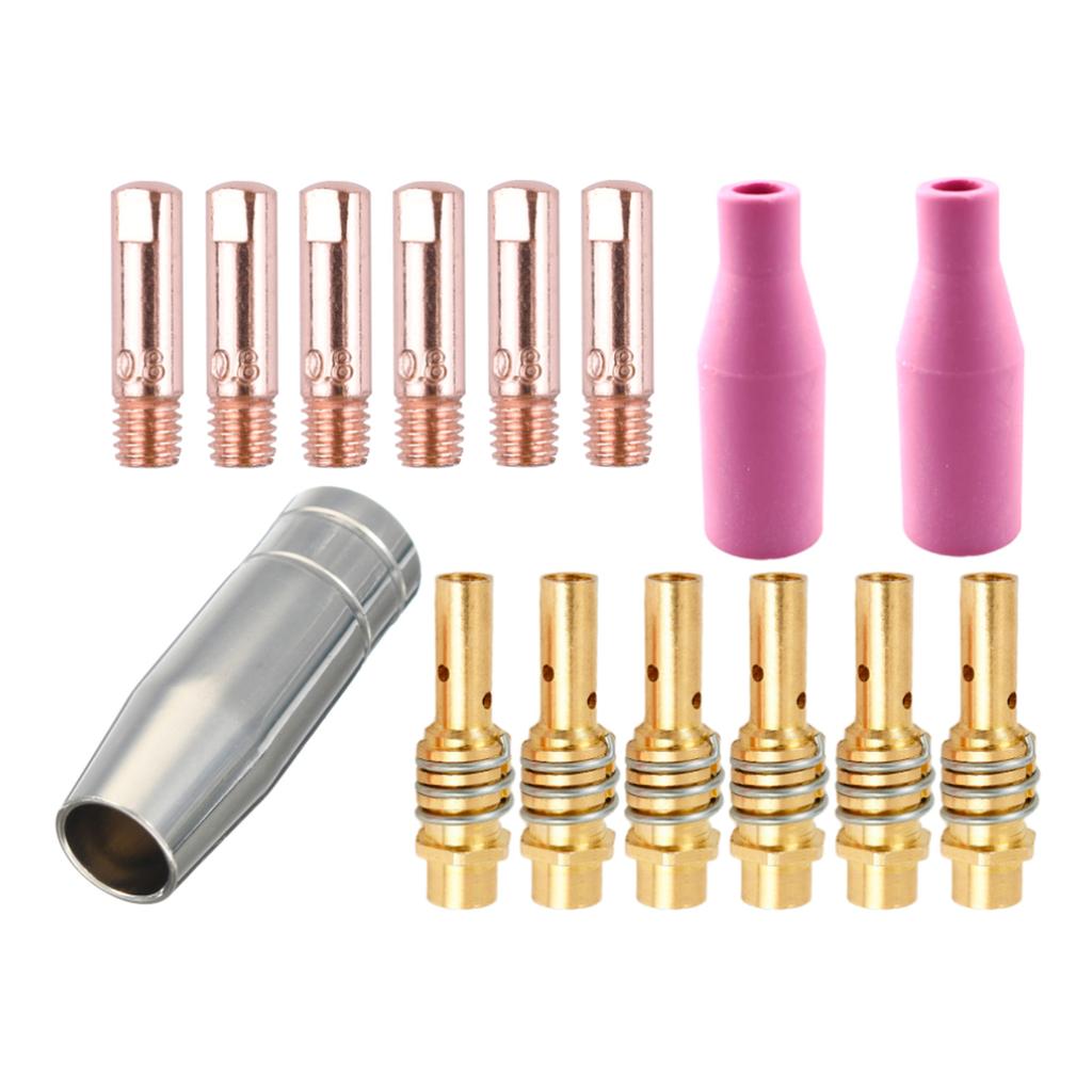 Welder Ceramic Nozzles MB15 Welding Tips 1.0mm Gasless Consumables MIG Welding Torch Consumables Contact Tips
