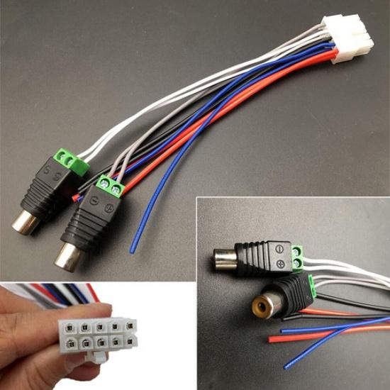 1 шт. Разъем жгута питания 10-контактный с разъемом RCA для усилителя Dual TBX10A
