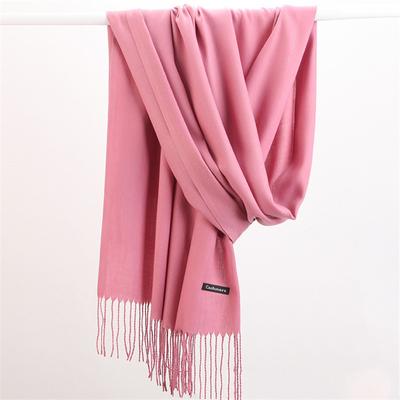 Fashion Solid Color Women Scarf Winter Hijabs Tes Tassels Long Lady Shawls Cashmere Like Pashmina Hijabs Scarves Wraps