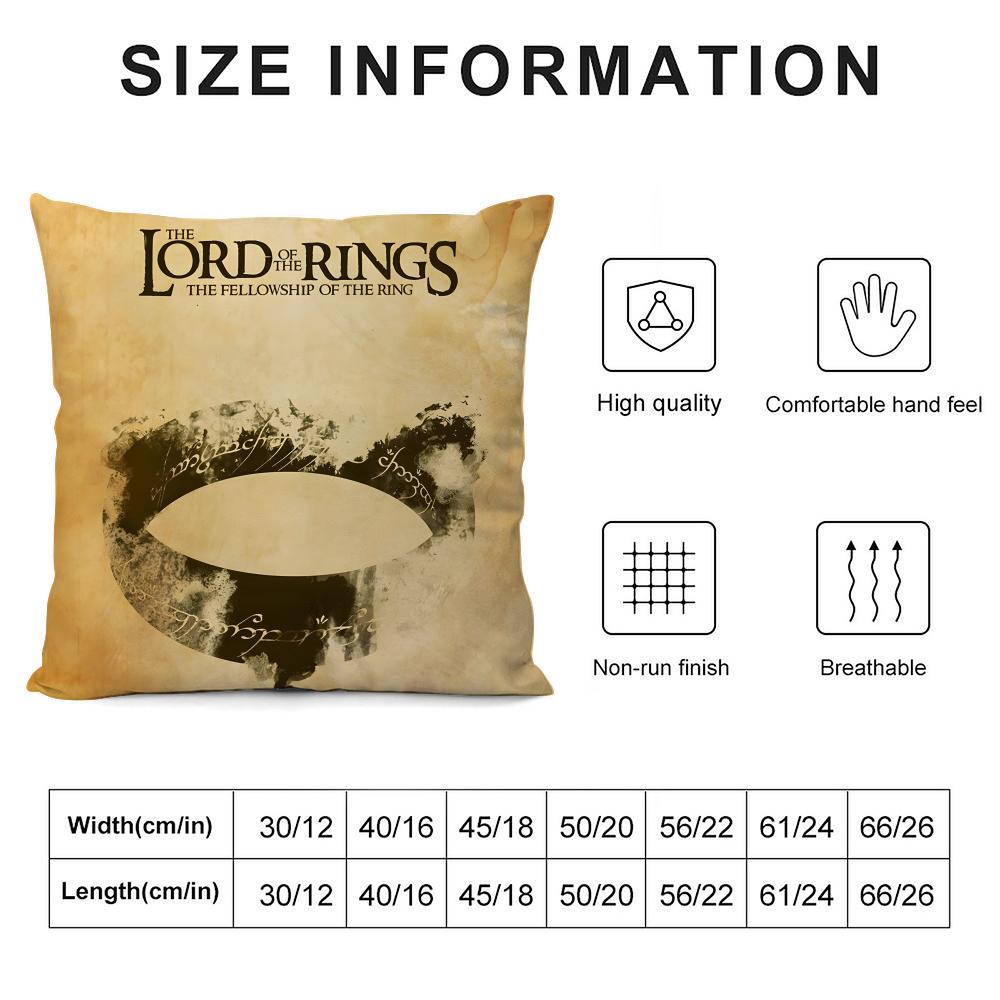 The L-Lord Ringss Movie Cushion Cover Pillowcase Ultra Soft Skin Friendly Fabric Cloud Like Comfort & Concealed Zipper