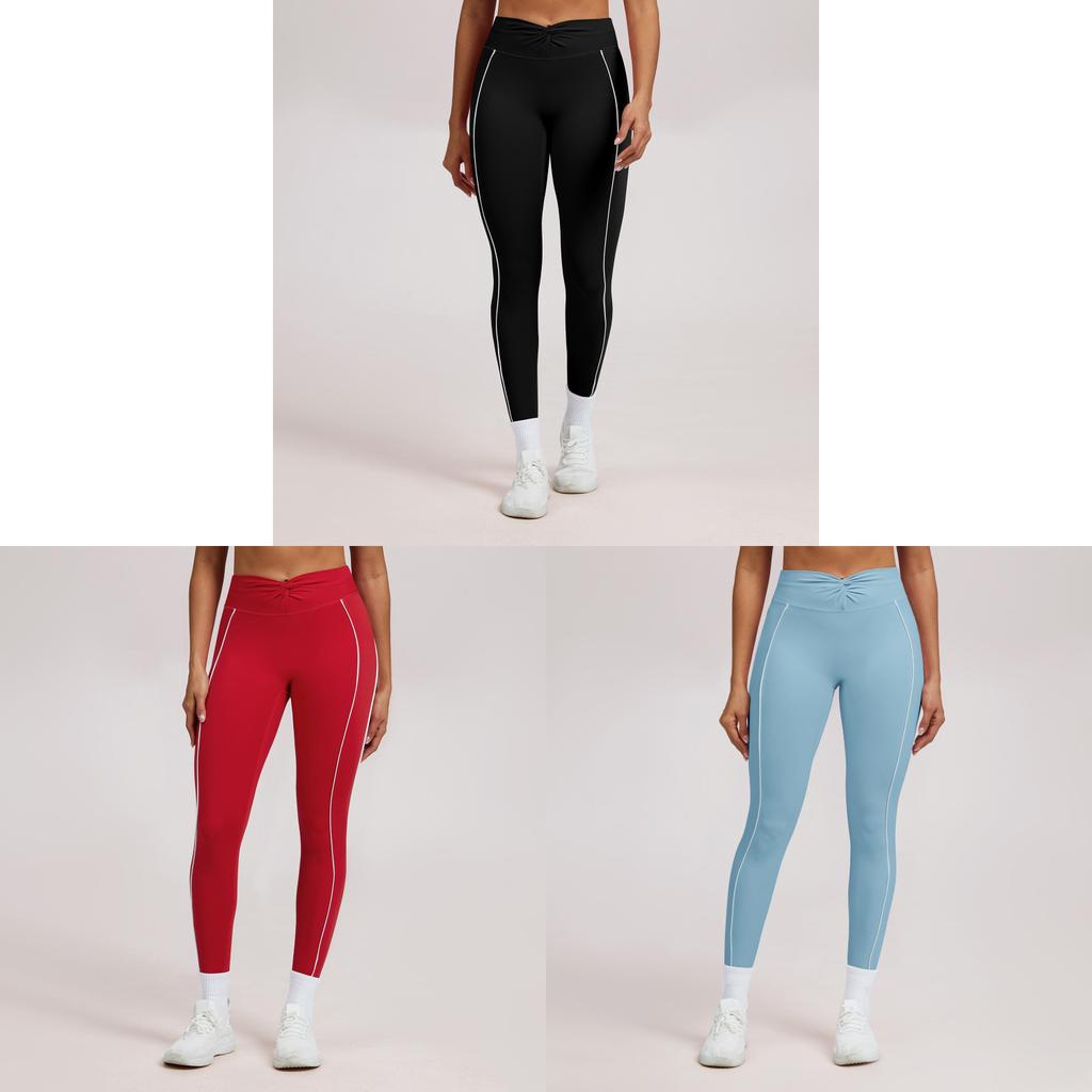 High Waist Yoga Pants With Knitted Nylon Fabric For Fitness And Running For Women