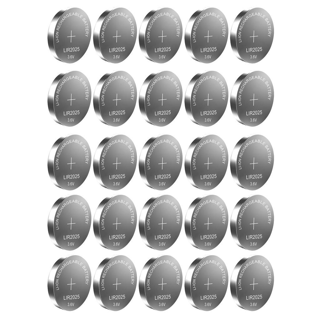 1 Set LIR2025 Lithium Battery 35mAh 3.6V Button Cell Long Lasting Power Supply Source LIR 2025 for Watch Remote Control