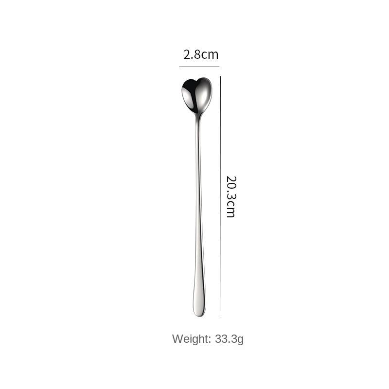 HANYANG Besteck aus 304 Edelstahl, Tafelgabel, Obstgabel, runder Löffel, Eisportionierer, Kante, rund, glatt, dick, Geschenke