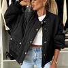 Women's Fashion Casual Fall And Winter Solid Color Short Zipper Jacket Cotton Coat