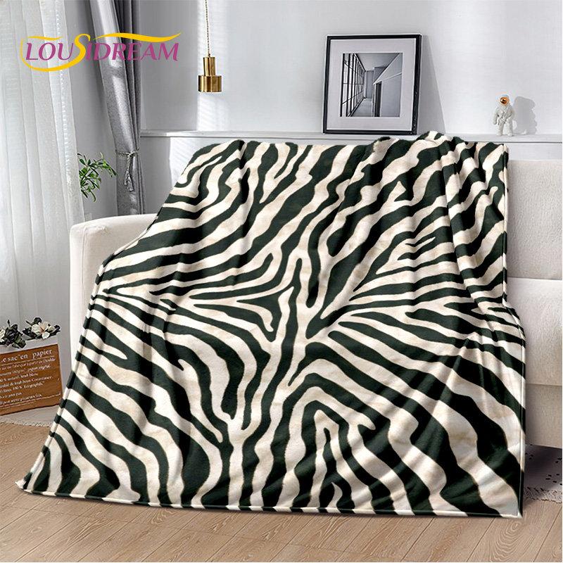 3D Colorful Zebra Pattern Soft Plush Blanket,Flannel Blanket Throw Blanket for Living Room Bedroom Bed Sofa Picnic Office Cover