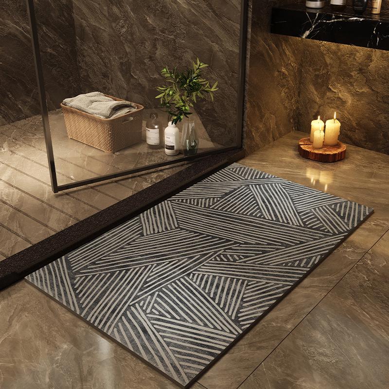 Quick-Dry, Non-Slip Diatomaceous Earth Bathroom Mat - Stylish, Absorbent, Cut-to-Fit, Stain & Wear Resistant