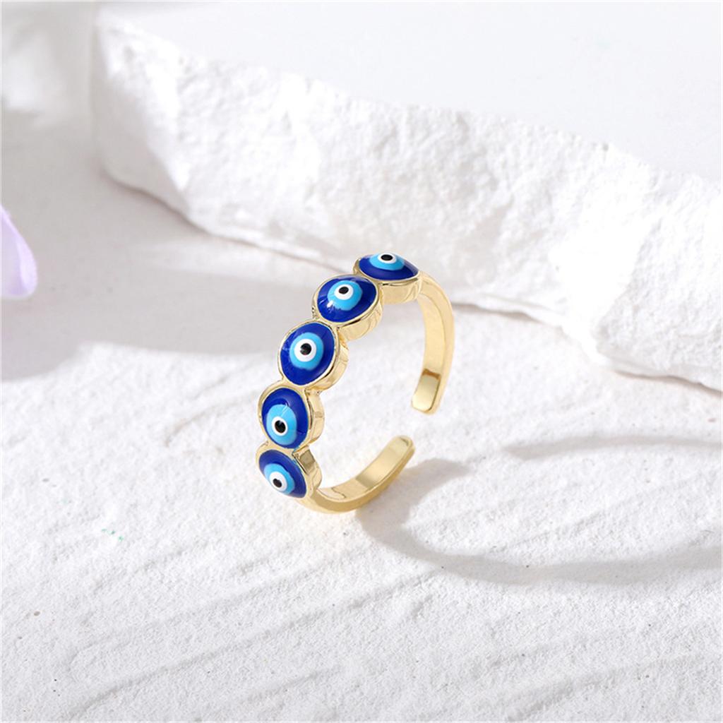 Classic Lucky Turkish Blue Evil Eye Rings For Women Men Vintage Colorful Enamel Demon Eyes Party Finger Ring Aesthetic Jewelry