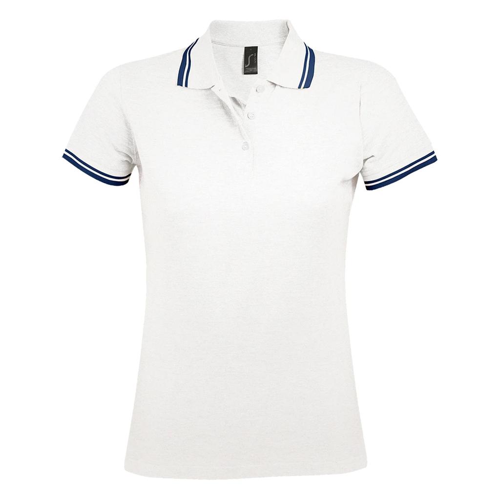 SOLS Womens/Ladies Pasadena Tipped Short Sleeve Pique Polo Shirt