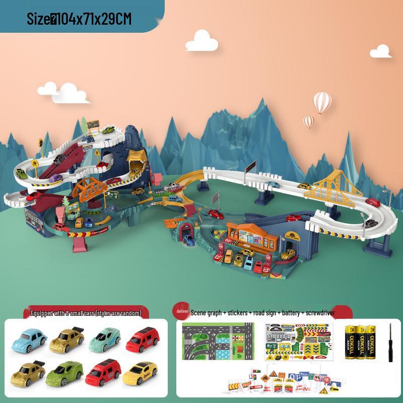 Dinosaur Adventure Skyscraper Track Car Set for Kids