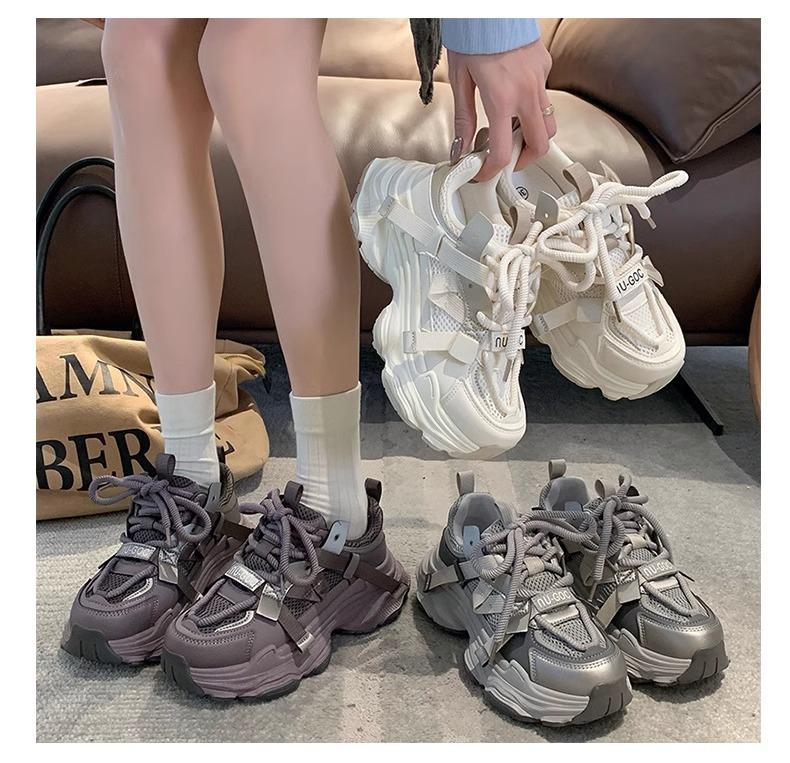 Women's  Sneakers 2024 Spring Sports Shoes Fashion Breathable Mesh Platform  Thick Sole Casual Shoes