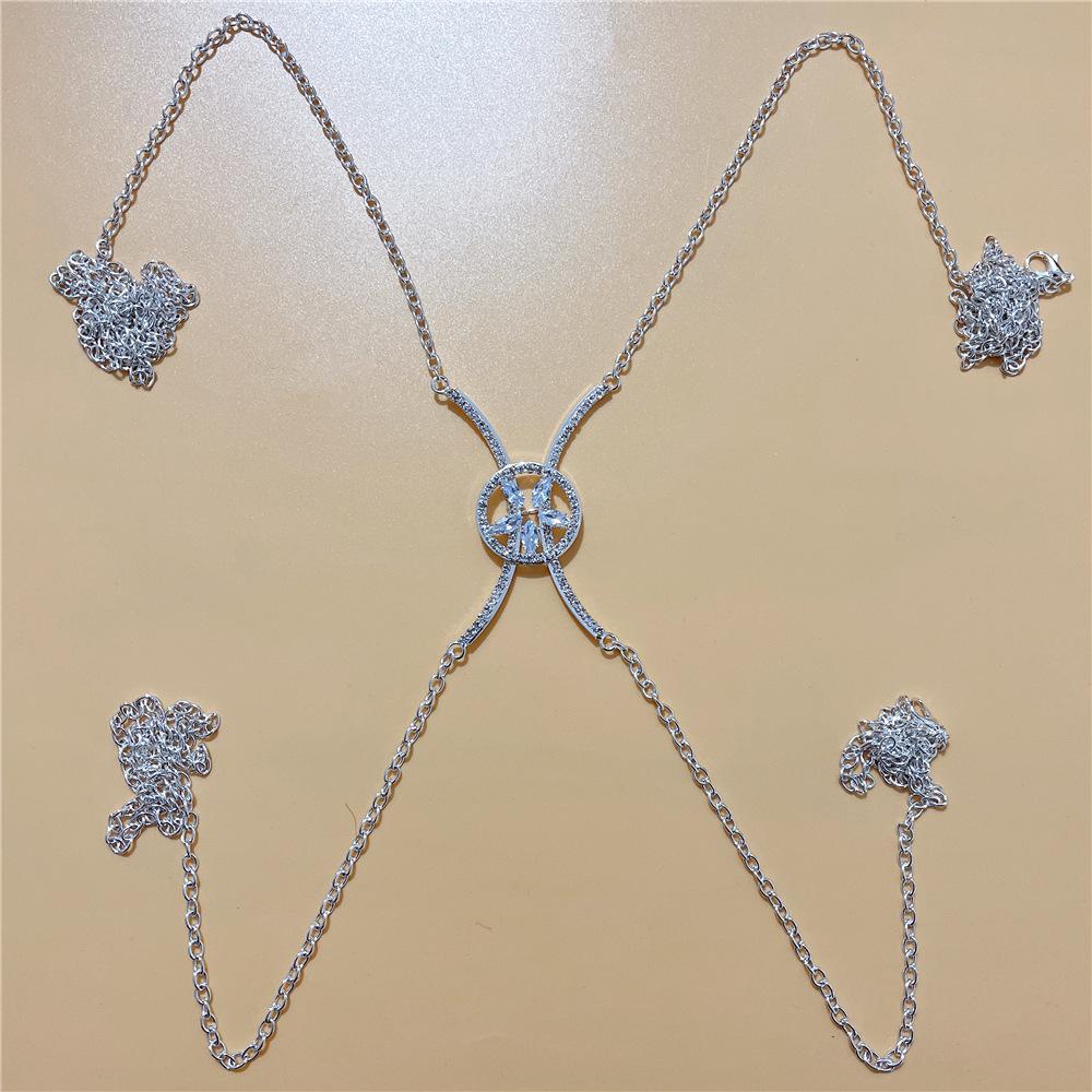 

New Simple And Fashionable Round Rhinestone Breast Chain, European And American Beach Sexy Body Chain Body Chain