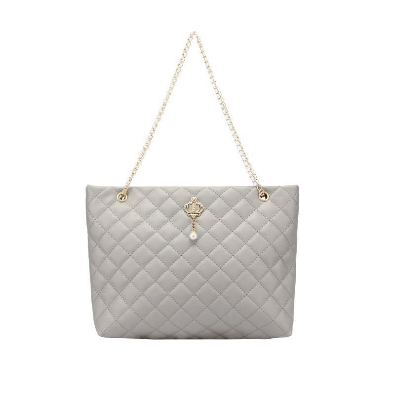 Fashion Versatile Quilted Embroidery Korean Style Crown Chain Simple Single Shoulder Crossbody Bag