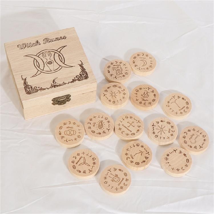Nordic Rune Wood Set Rune Set Rune Stones Rune Tarot Card Rune Stones Set