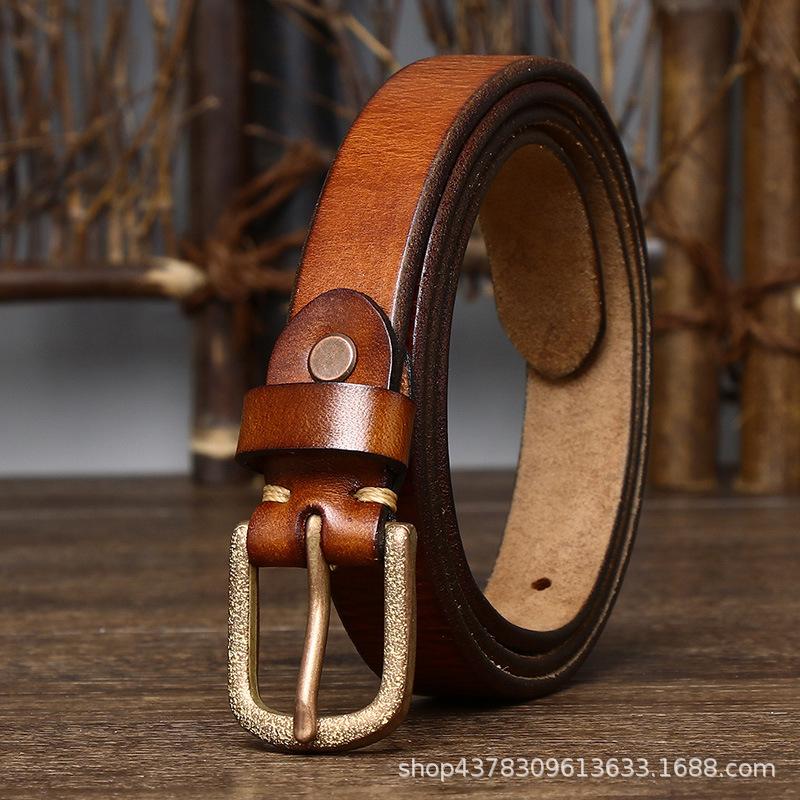 

2,4 см в ширину, ретро-модный трендовый ремень, женский, из натуральной кожи, первый слой, из коровьей кожи, универсальный ремень для джинсов 120cm