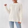 Women's Autumn and Winter Round Neck Pullover Simple Beaded Woven Sweater