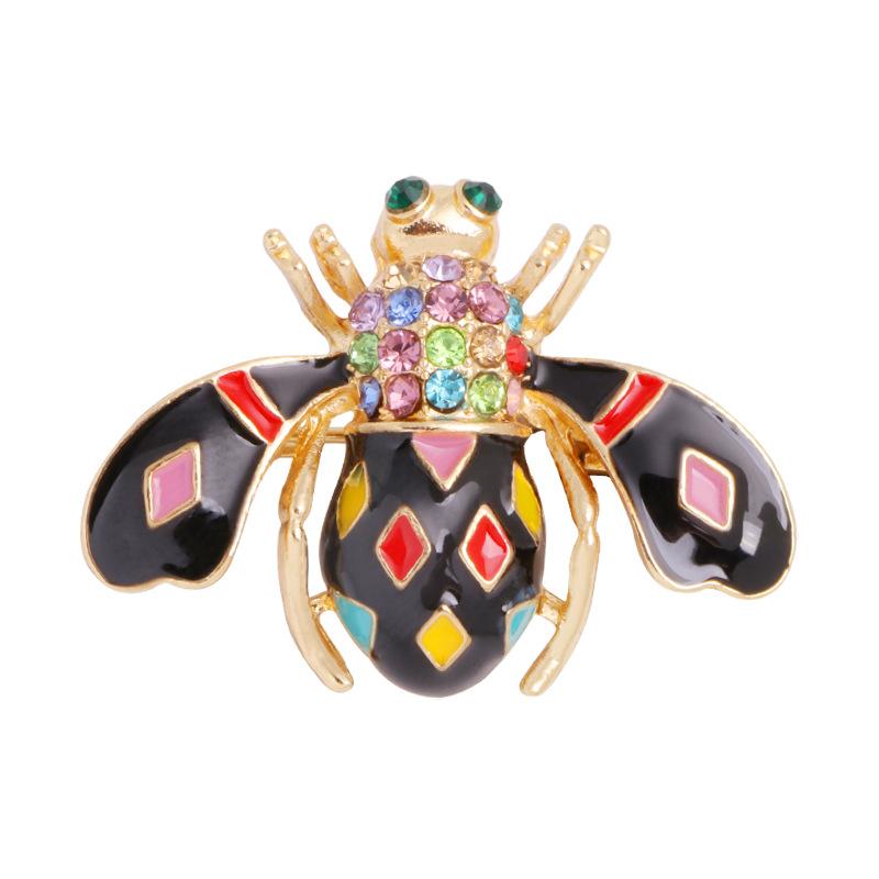 Insect Bee Brooch Enamel Pin Pearl Rhinestone Crystal Corsage Cardigan Coat Collar Brooches For Women Men Jewelry