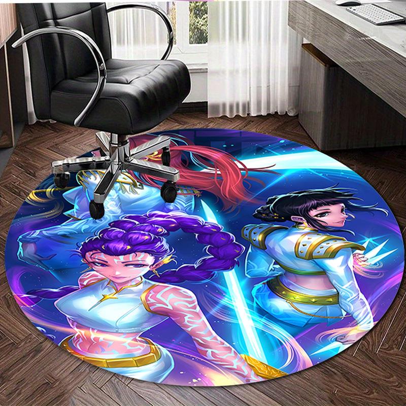 1pc KPop Demon Hunters3 Design Printed Area Round Carpet for Bedroom Living Room Home Decor Rugs Mat Non Slip Mat Rug for Bedside