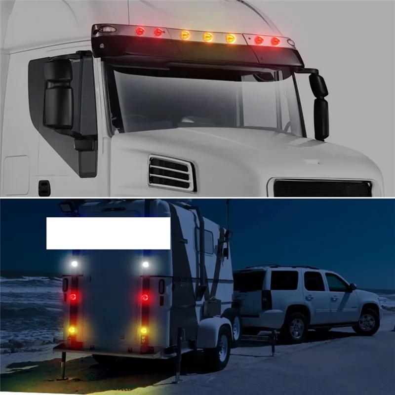 Powerful 2PCS Under Glow Wheel Lights LED Side Marker Indicator Turn Signal Brake Lamp Watermelon Lights Semi Truck Trailer Yell
