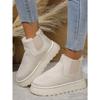 Fleece-Lined Round-Toe Slip-On Cotton Boots New Fall/Winter Oversized Thick-Sole Snow Boots for Women