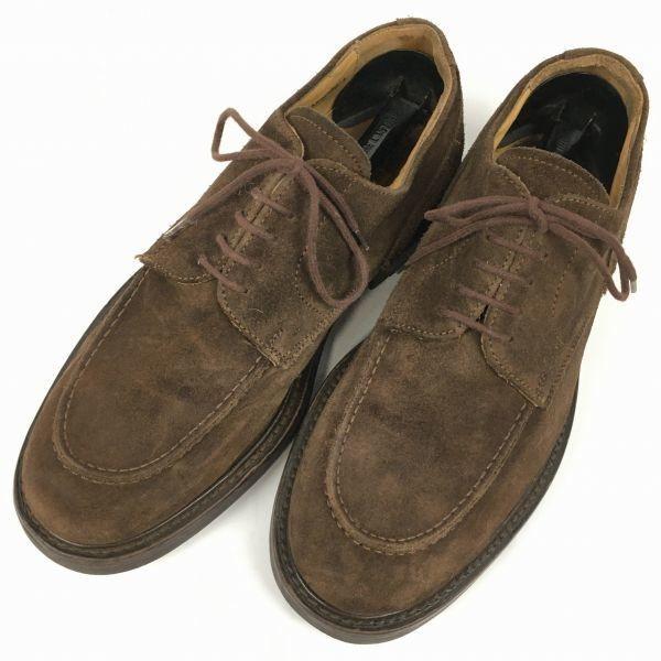 Vintage Made In Italy GAP Suede Leather U-Tip Shoes Dark Brown Size 7.5D 25.0-25.5 Men's(USED)