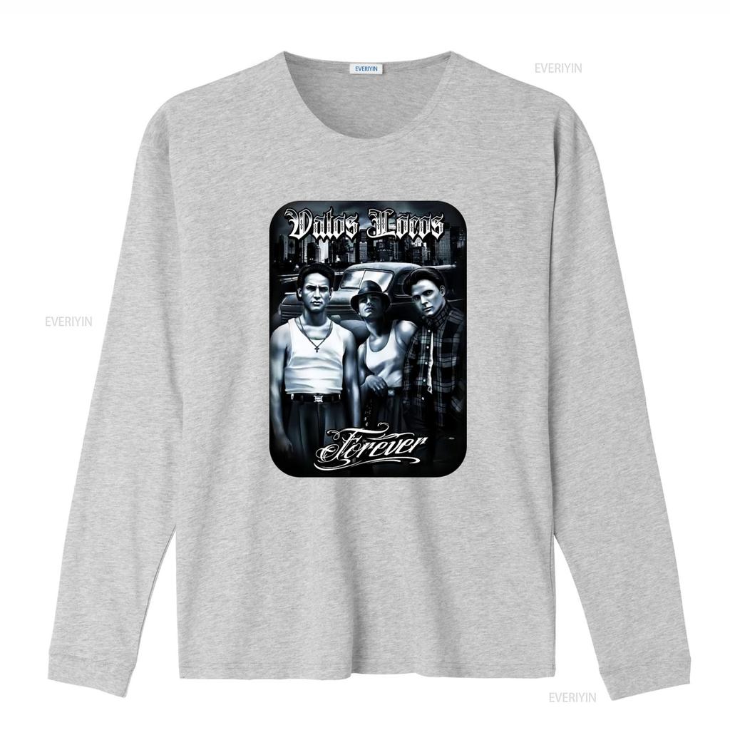 Vatos Locos Forever Mens Heavyweight T Shirt Print On Shaka Wear Retro Gangster Style Urban Fashion vintage Washed homme