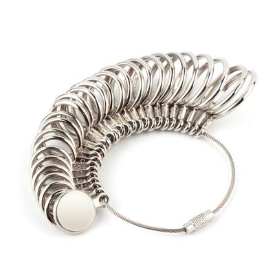 Silver Ring-sizer Gauge Tool Finger Sizing Measuring Stick Metal Ring Mandrel US Size Set 1-13 of 27 Pcs Circle Models