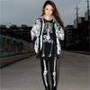 Halloween Skeleton Costume Footed Tights Women Funny Scary Stockings Skull Print Pantyhose Leggings for Cosplay Party