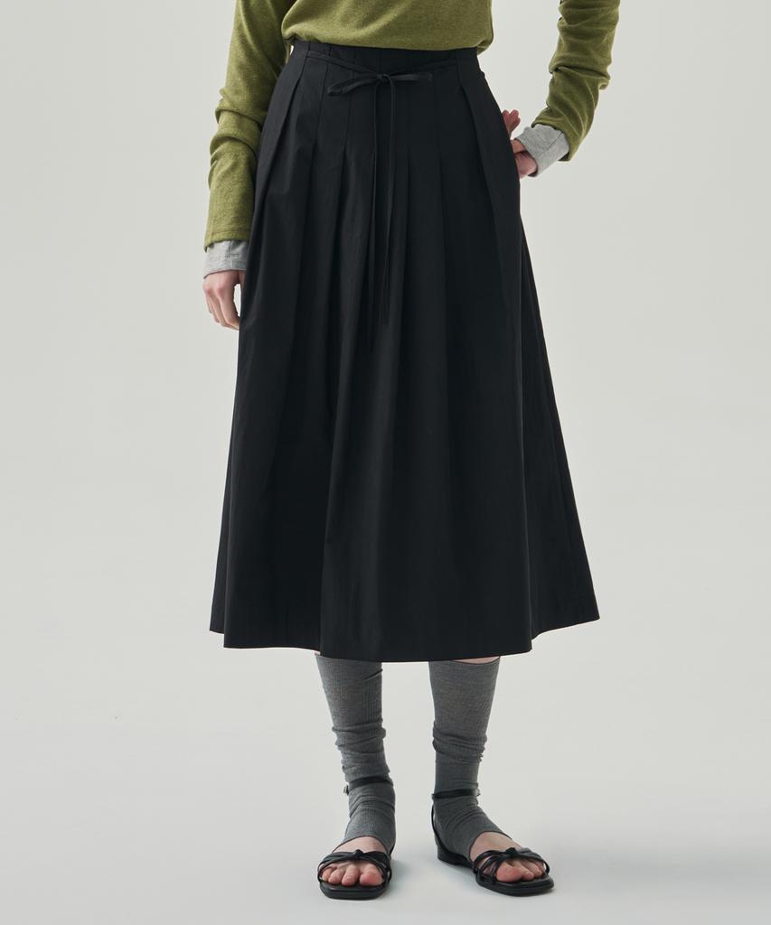 Deuloupisumeon Ella Pleated Long Flare Skirt [Ivory]