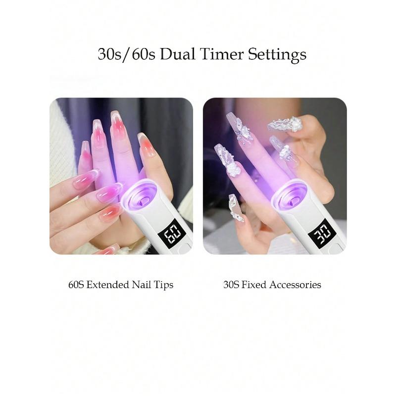 1 st Portabel UV LED-nagellampa Handhållen UV-lampa för naglar, Professionell nageltorklampa för gellack Snabbhärdande lampa DIY Manikyr Nagellackverktyg