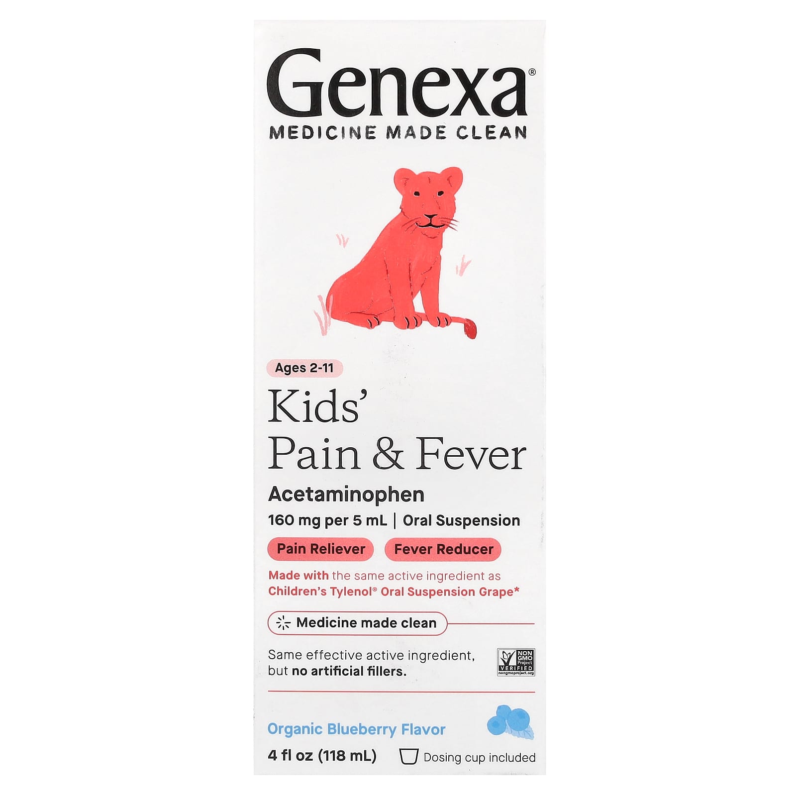 

Children s Fever, Ages 2-11, Organic Blueberry, 160Mg, 118Ml (4Fl Oz)